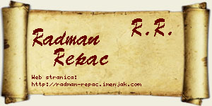 Radman Repac vizit kartica